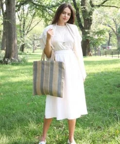 Korissa Dora Jute Tote Bag - Pale Gray 2 Korissa Dora Jute Tote Bag - Pale Gray