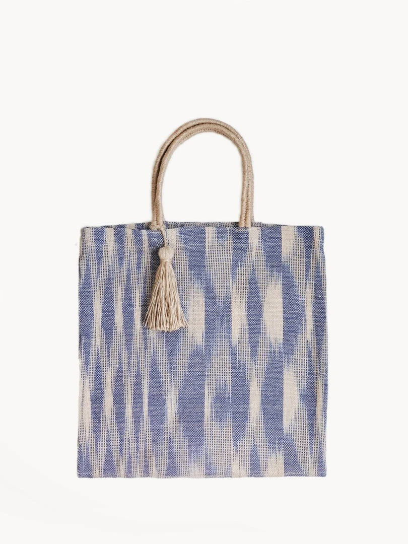 Korissa Accessories Nadi Jute Tote Bag - Blue Korissa Accessories Nadi Jute Tote Bag - Blue