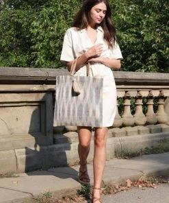 Korissa Accessories Nadi Jute Tote Bag - Blue 2 Korissa Accessories Nadi Jute Tote Bag - Blue