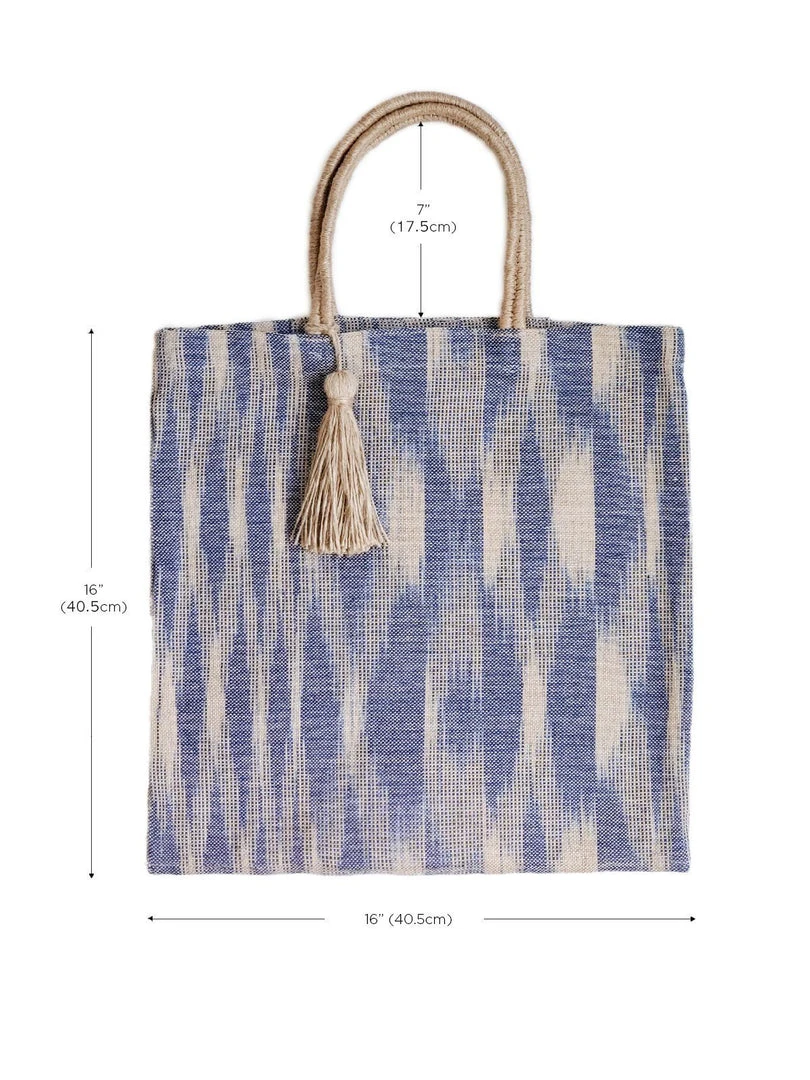 Korissa Accessories Nadi Jute Tote Bag - Blue Korissa Accessories Nadi Jute Tote Bag - Blue