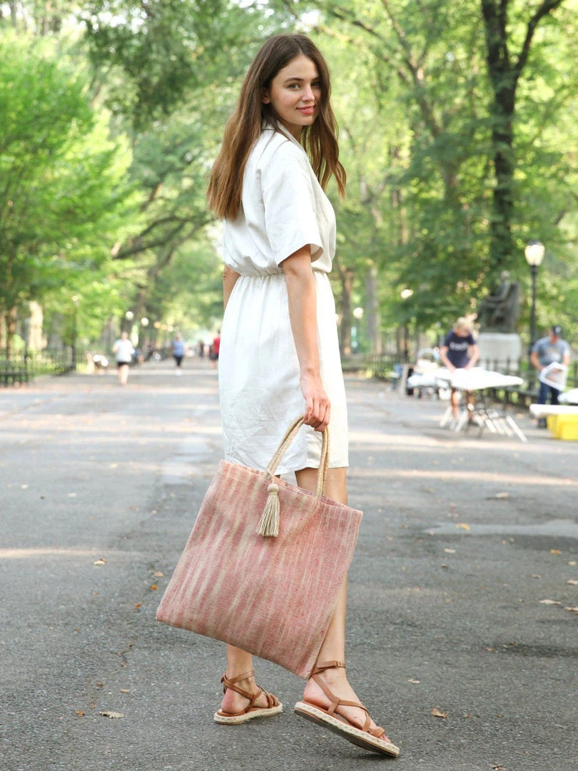 Korissa Accessories Nadi Jute Tote Bag - Red 3 Korissa Accessories Nadi Jute Tote Bag - Red