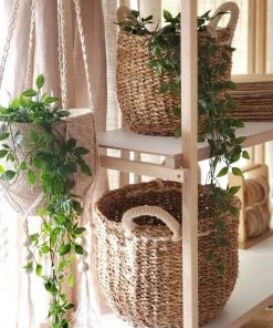 Korissa Savar Basket With White Handles Set