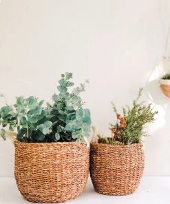 Korissa Savar Basket With White Handles Set