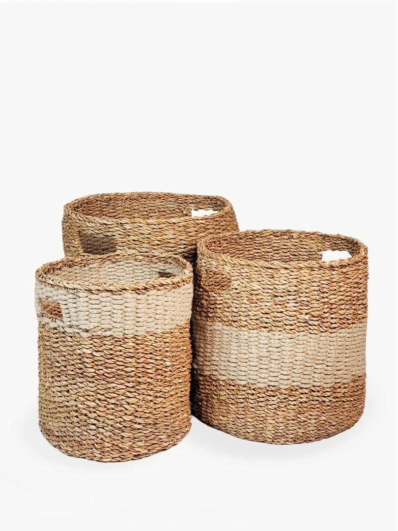Korissa Savar Hamper Basket With Handle Set - Natural Korissa Savar Hamper Basket With Handle Set - Natural
