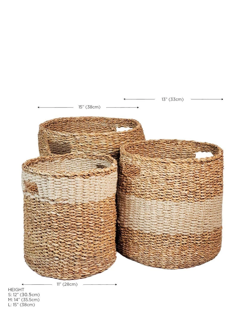 Korissa Savar Hamper Basket With Handle Set - Natural Korissa Savar Hamper Basket With Handle Set - Natural