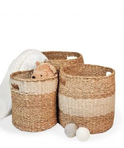 Korissa Savar Hamper Basket With Handle Set - Natural 3 Korissa Savar Hamper Basket With Handle Set - Natural