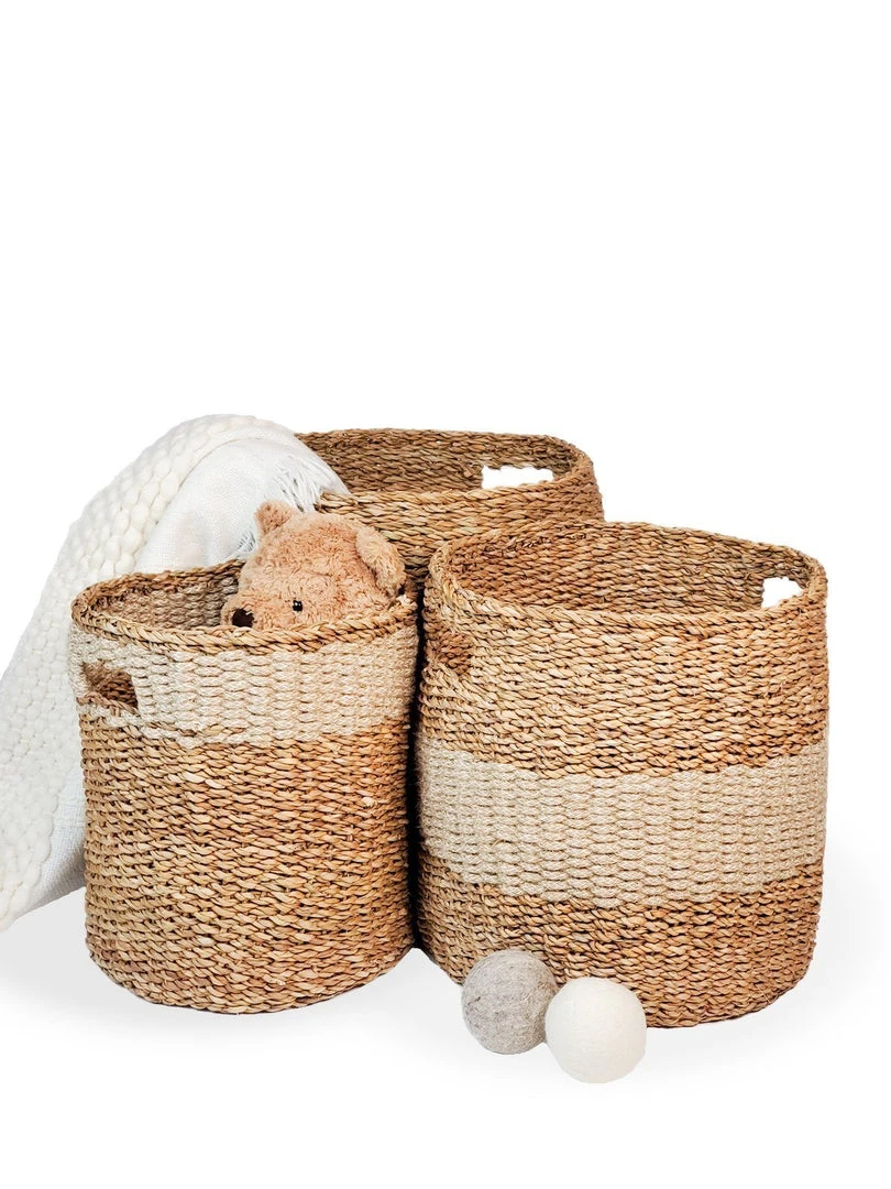 Korissa Savar Hamper Basket With Handle Set - Natural Korissa Savar Hamper Basket With Handle Set - Natural