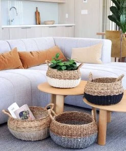 Korissa Home Goods Ula Floor Basket Set - Black 3 Korissa Home Goods Ula Floor Basket Set - Black