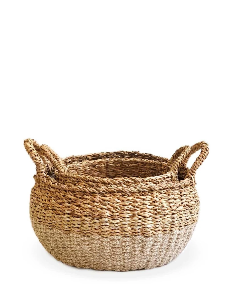 Korissa Ula Floor Basket Set - Natural Korissa Ula Floor Basket Set - Natural
