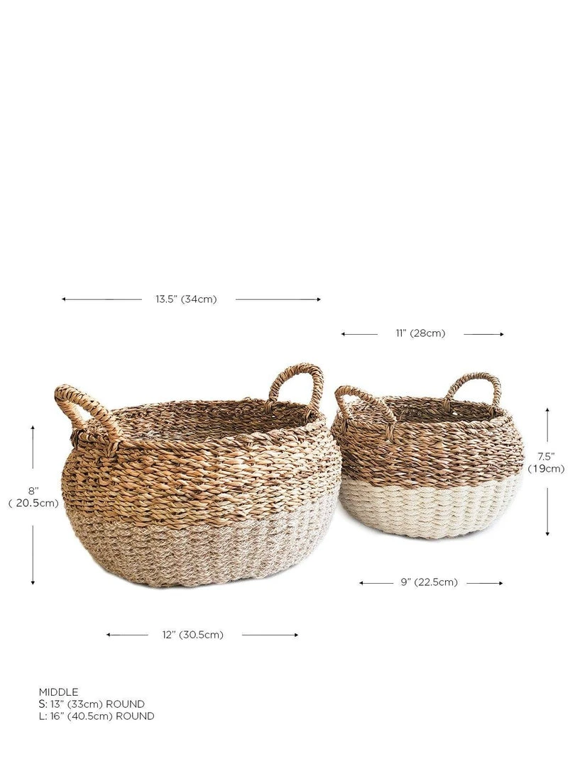 Korissa Ula Floor Basket Set - Natural Korissa Ula Floor Basket Set - Natural