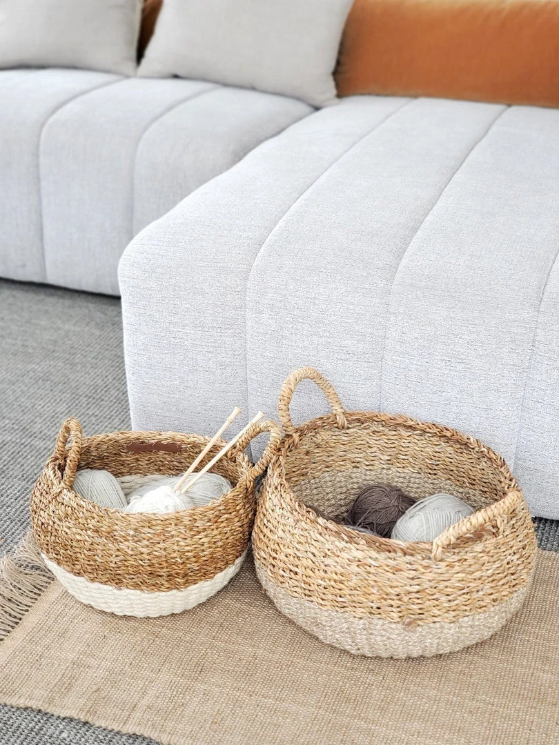 Korissa Ula Floor Basket Set - Natural Korissa Ula Floor Basket Set - Natural