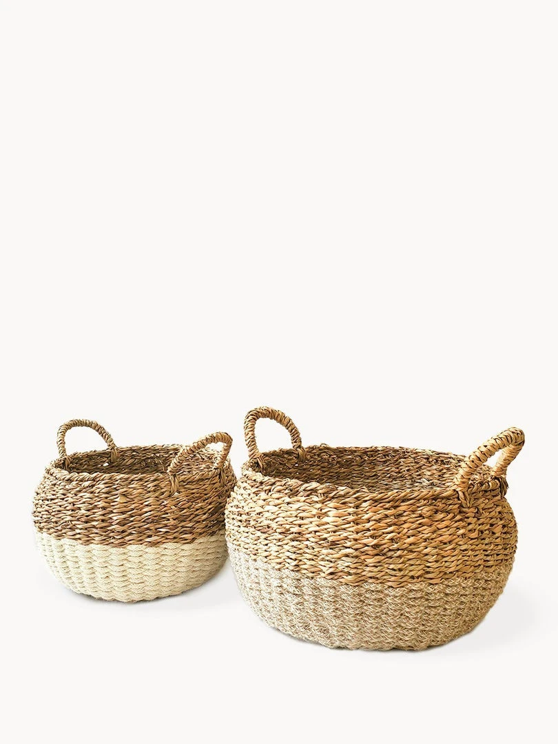 Korissa Ula Floor Basket Set - Natural Korissa Ula Floor Basket Set - Natural