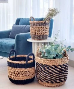 Korissa Ula Mesh Basket Set - Black Home Goods