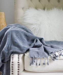 Amante Marketplace Kurios Turkish Towel / Blanket - Denim