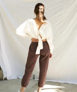 LA Relaxed New Arrivals Reversible Linen Blouse