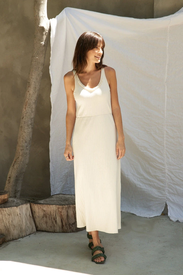 LA Relaxed New Arrivals Jacquard Pointelle Sundress LA Relaxed New Arrivals Jacquard Pointelle Sundress