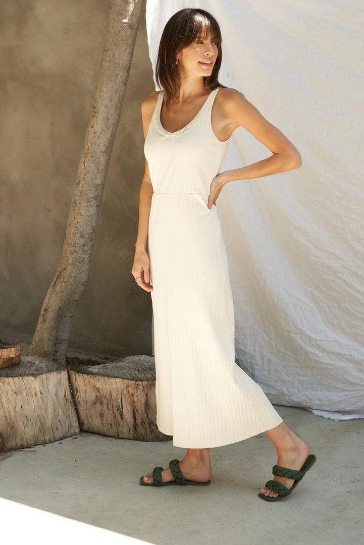 LA Relaxed New Arrivals Jacquard Pointelle Sundress LA Relaxed New Arrivals Jacquard Pointelle Sundress