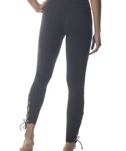 Synergy Organic Clothing Lace Up Legging Pant - Black Sale