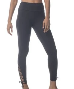 Synergy Organic Clothing Lace Up Legging Pant - Black Sale