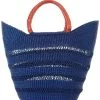 Swahili African Modern Accessories Navy Blue Lacework Wing Shopper Bag
