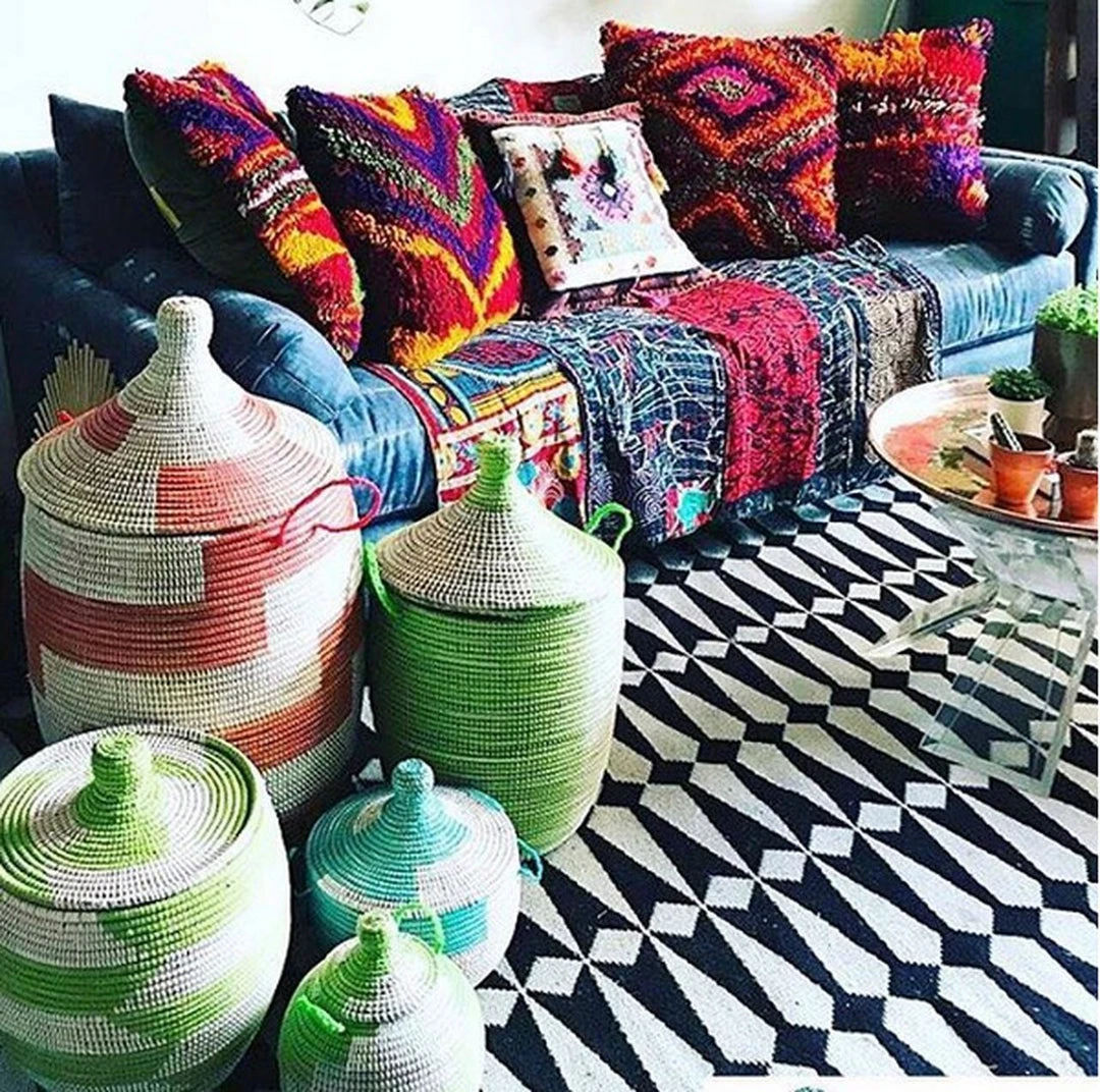 Mbare Large Patterned Hamper Basket Mbare Large Patterned Hamper Basket