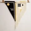 Leah Singh Black + White Wool Fringe Tapestry Home Goods