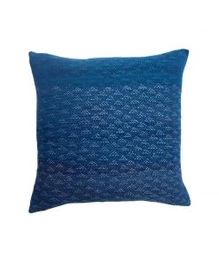 Leah Singh Eva Throw Pillow Cover - Indigo + Peach