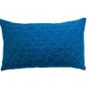Leah Singh Eva Wool Lumbar Pillow Cover - Indigo + Aqua Home Goods
