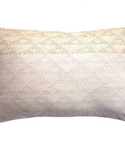 Leah Singh Eva Wool Lumbar Pillow Cover - Ivory + Pink