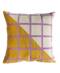 Leah Singh Diagonal Grid Reversible Throw Pillow Cover