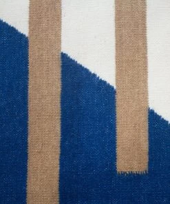 Leah Singh Luna Stripes Wool Rug - Blue