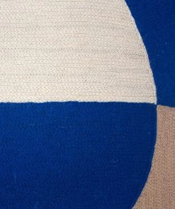 Leah Singh Marianne Circle Wool Throw Pillow Cover - Blue