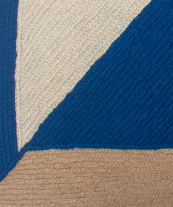 Leah Singh Home Goods Marianne Square Wool Throw Pillow Cover - Blue