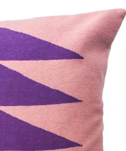 Leah Singh Palm Springs Wool Throw Pillow Cover - Purple