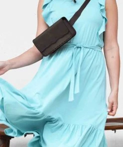 Purse & Clutch Leather Belt Bag - Charcoal 2 Purse & Clutch Leather Belt Bag - Charcoal