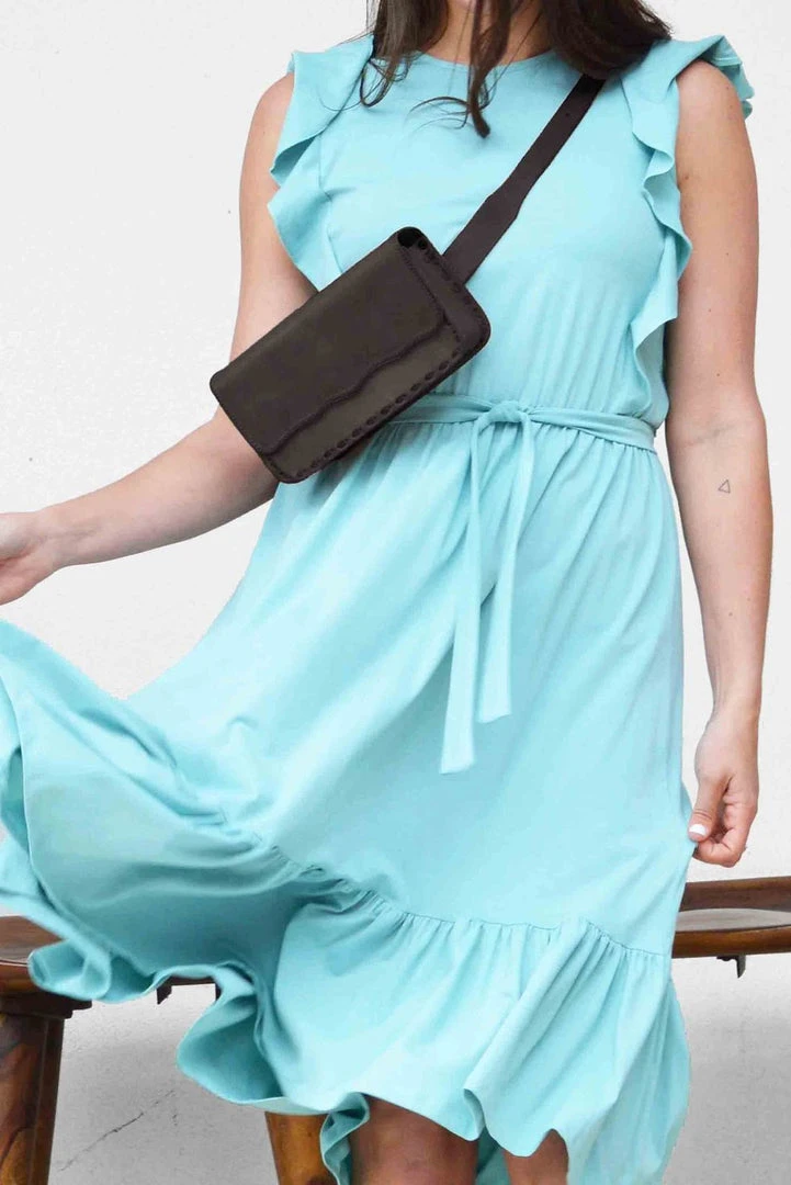 Purse & Clutch Leather Belt Bag - Charcoal Purse & Clutch Leather Belt Bag - Charcoal