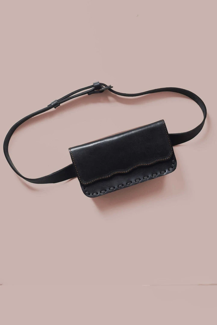 Purse & Clutch Leather Belt Bag - Charcoal Purse & Clutch Leather Belt Bag - Charcoal