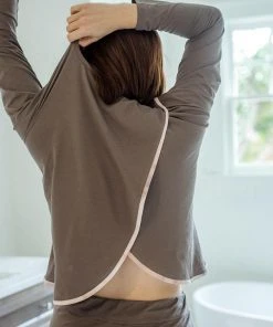 Leena & Lu Best Sellers Pima Long Sleeve Shirt - Dusk