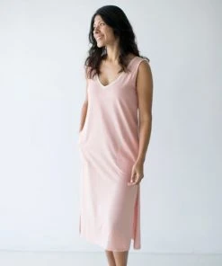 Leena & Lu BIPOC Owned Pima Long Dress - Shell