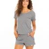 Leena & Lu Pima Short Pajama Set - Gray Best Sellers