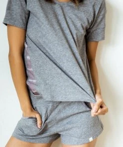 Leena & Lu Pima Short Pajama Set - Gray Best Sellers