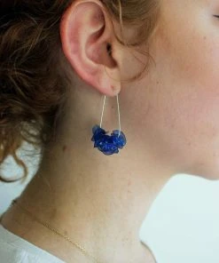Giulia Letzi + META Jewelry Leona Upcycled Drop Earrings - Deep Blue 1 Giulia Letzi + META Jewelry Leona Upcycled Drop Earrings - Deep Blue