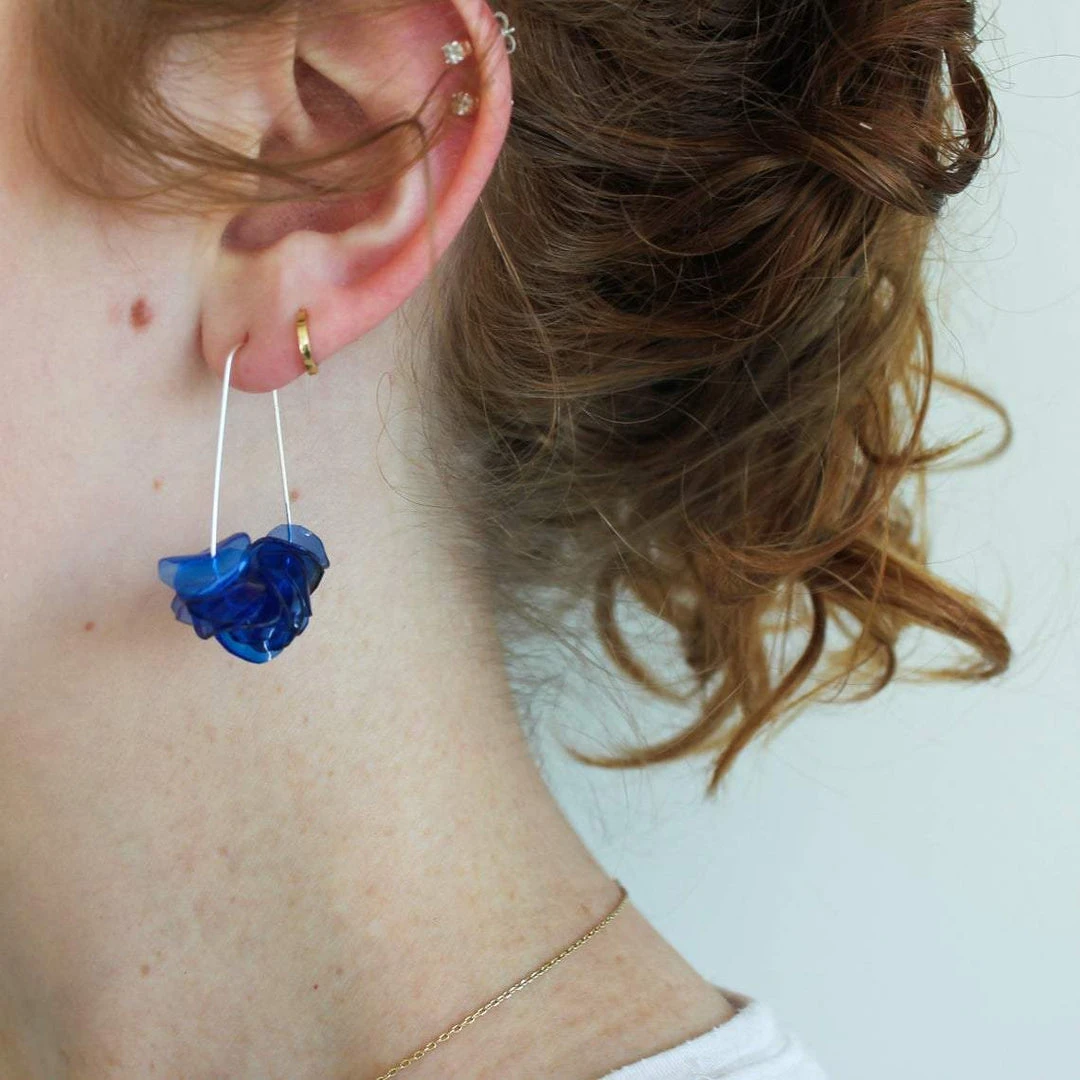 Giulia Letzi + META Jewelry Leona Upcycled Drop Earrings - Deep Blue Giulia Letzi + META Jewelry Leona Upcycled Drop Earrings - Deep Blue