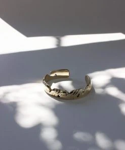 L.Greenwalt Jewelry Abstract Monstera Cuff