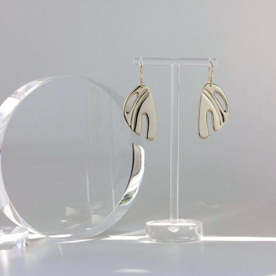 L.Greenwalt Jewelry Abstract Monstera Earrings Special Occasion L.Greenwalt Jewelry Abstract Monstera Earrings Special Occasion