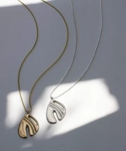 L.Greenwalt Jewelry Abstract Monstera Pendant Necklace