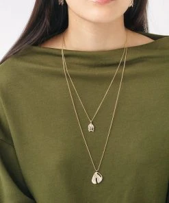 L.Greenwalt Jewelry Abstract Monstera Pendant Necklace