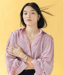 L.Greenwalt Jewelry Abstract Monstera Pendant Necklace