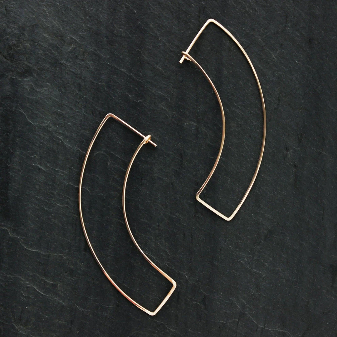 L.Greenwalt Jewelry Curve Gold Earrings L.Greenwalt Jewelry Curve Gold Earrings