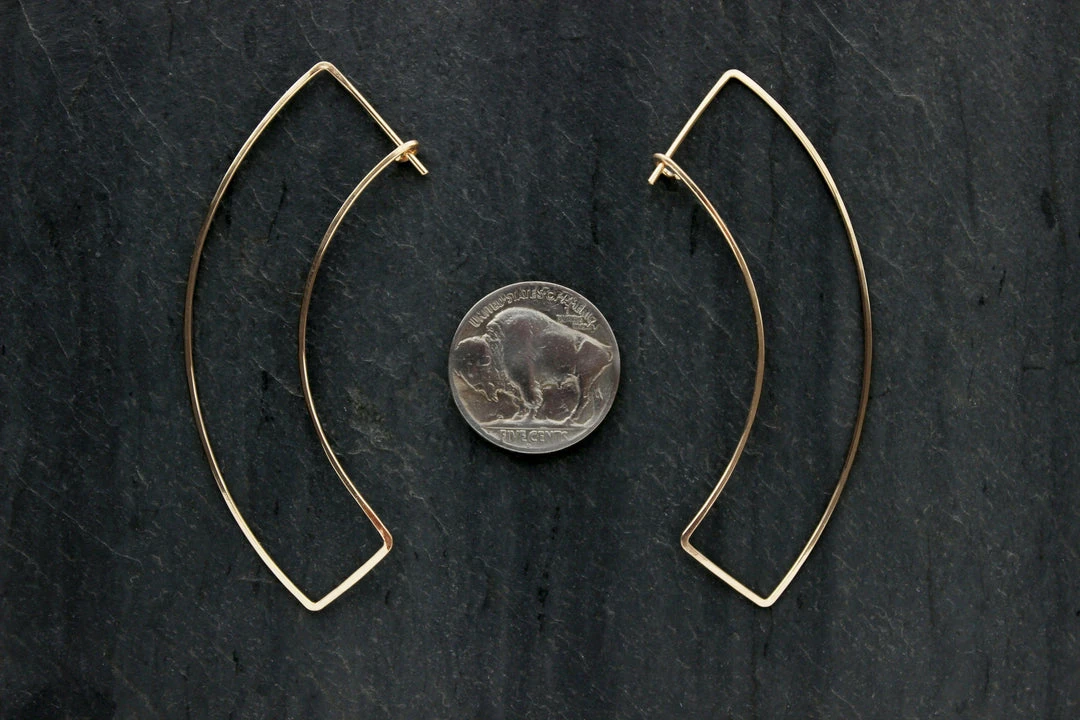 L.Greenwalt Jewelry Curve Gold Earrings L.Greenwalt Jewelry Curve Gold Earrings